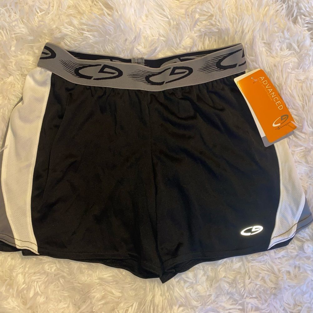 *NWT* Champion Girls L(10-12) Black & White & Gray Sport Shorts